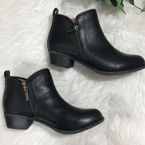 Black Zipper Ankle Boots